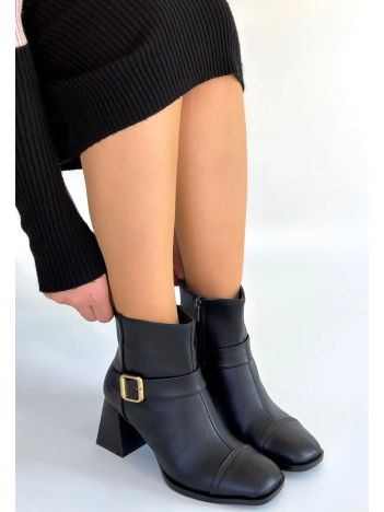 Mejjo Siyah Cilt Topuklu Bot