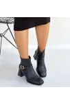 Mejjo Siyah Cilt Topuklu Bot