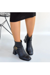 Mejjo Siyah Cilt Topuklu Bot
