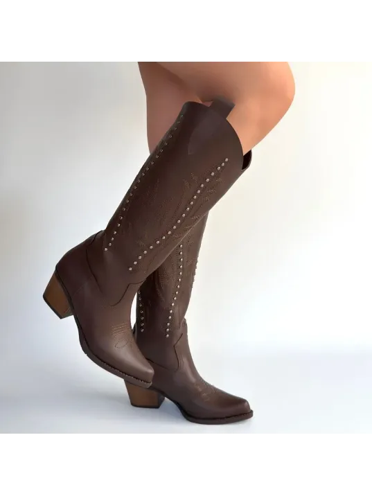 Meof Acı Kahve Cilt Topuklu Çizme Meof Acı Kahve Cilt Topuklu Çizme