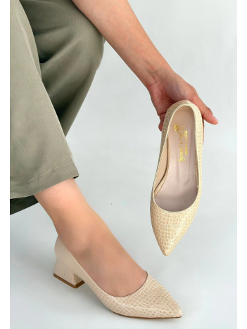 Meort Bej Rugan Topuklu Ayakkabı Meort Bej Rugan Topuklu Ayakkabı