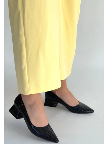 Meort Siyah Rugan Topuklu Ayakkabı Meort Siyah Rugan Topuklu Ayakkabı