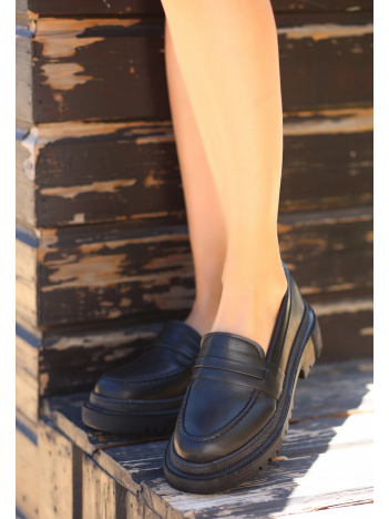 Meos Siyah Cilt Ayakkabı