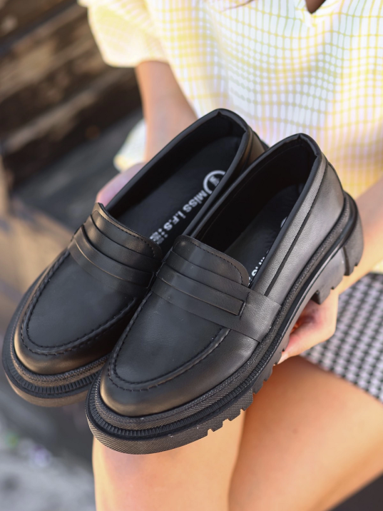 Meos Siyah Cilt Ayakkabı