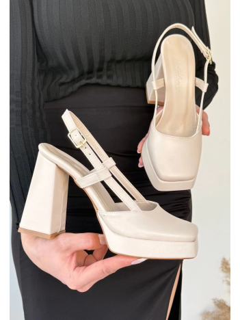 Mety Bej Cilt Topuklu Ayakkabı Mety Bej Cilt Topuklu Ayakkabı