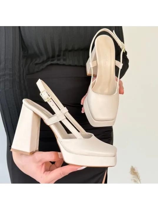 Mety Bej Cilt Topuklu Ayakkabı Mety Bej Cilt Topuklu Ayakkabı