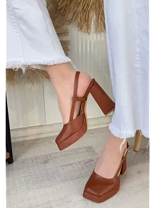 Mety Taba Cilt Topuklu Ayakkabı