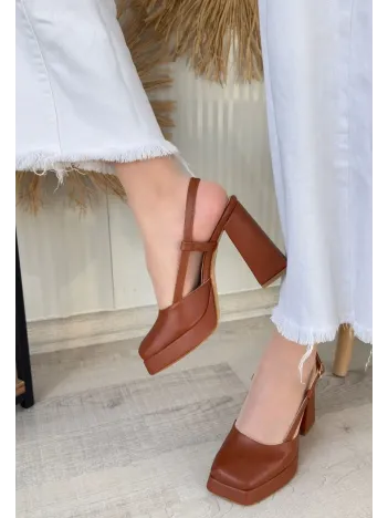 Mety Taba Cilt Topuklu Ayakkabı