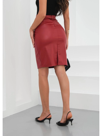 Midi boy deri kalem etek bordo h26780 Midi boy deri kalem etek bordo h26780