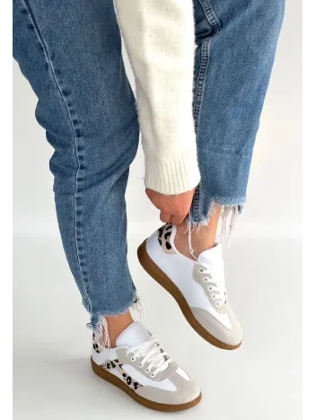 Mier Beyaz Cilt Bağcıklı Spor Ayakkabı