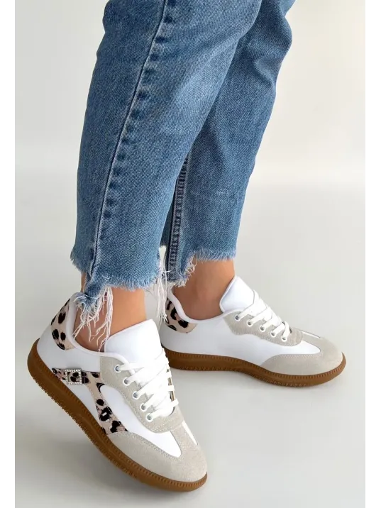 Mier Beyaz Cilt Bağcıklı Spor Ayakkabı