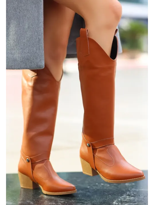 Milla Taba Cilt Tak Çıkar Topuklu Bot Ve Çizme Milla Taba Cilt Tak Çıkar Topuklu Bot Ve Çizme