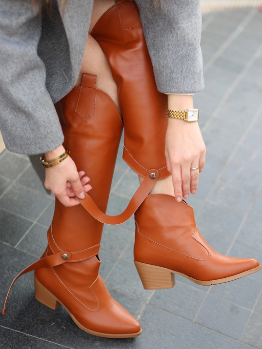 Milla Taba Cilt Tak Çıkar Topuklu Bot Ve Çizme Milla Taba Cilt Tak Çıkar Topuklu Bot Ve Çizme