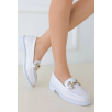 Miwan Beyaz Cilt Babet Ayakkabı Miwan Beyaz Cilt Babet Ayakkabı