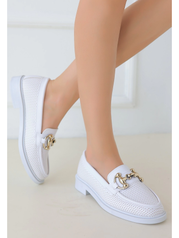 Miwan Beyaz Cilt Babet Ayakkabı