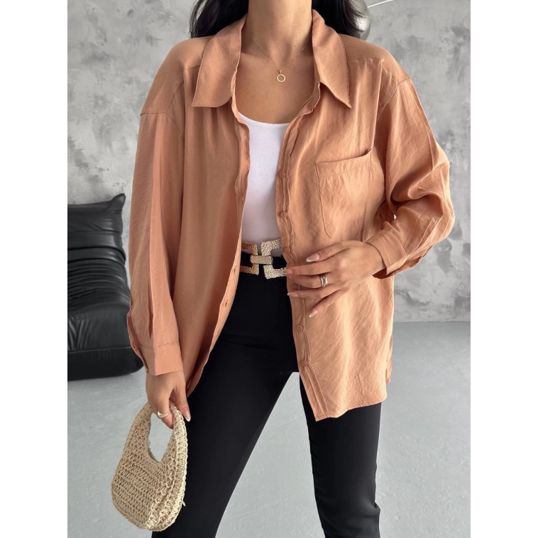 Modal oversize cepli gömlek Modal oversize cepli gömlek
