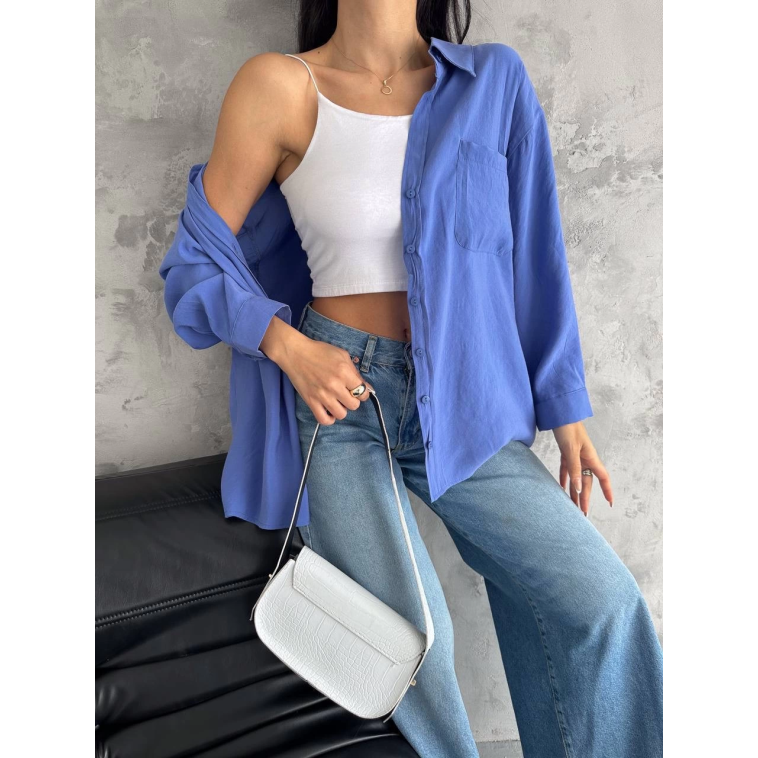 Modal oversize cepli gömlek Modal oversize cepli gömlek