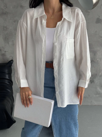 Modal Oversize Cepli Gömlek Modal Oversize Cepli Gömlek