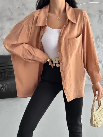 Modal Oversize Cepli Gömlek