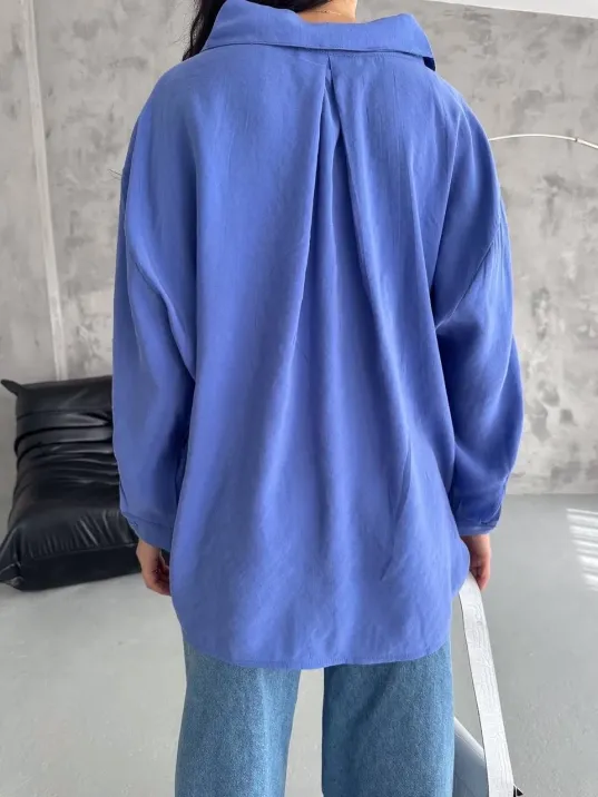 Modal Oversize Cepli Gömlek