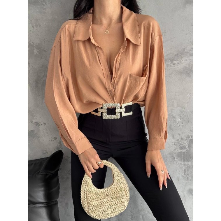 Modal oversize cepli gömlek Modal oversize cepli gömlek