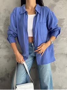 Modal Oversize Cepli Gömlek