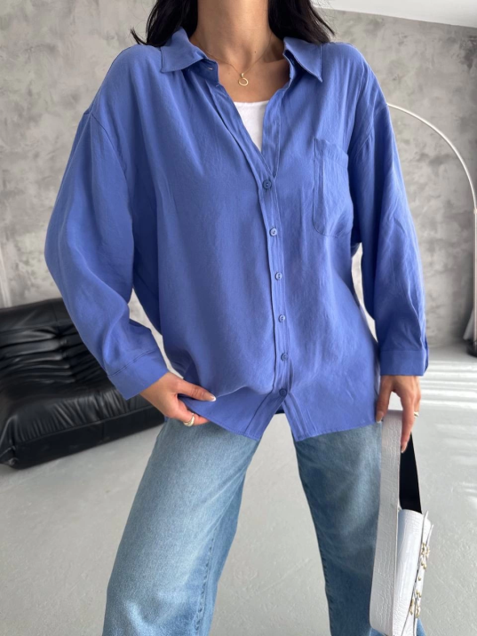 Modal oversize cepli gömlek Modal oversize cepli gömlek