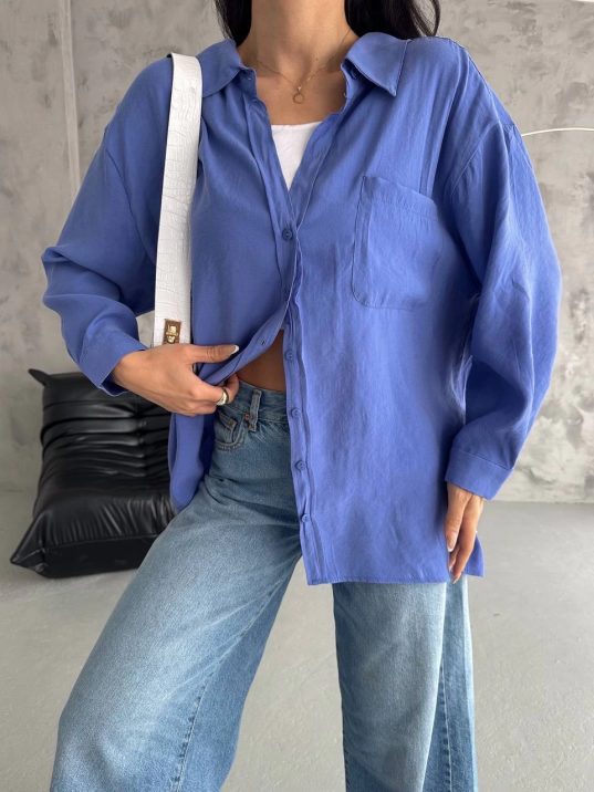 Modal oversize cepli gömlek Modal oversize cepli gömlek