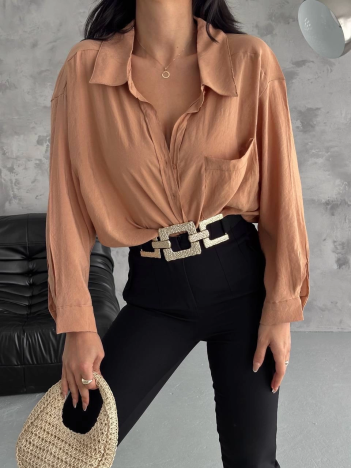 Modal oversize cepli gömlek Modal oversize cepli gömlek