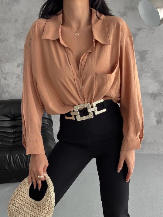 Modal oversize cepli gömlek Modal oversize cepli gömlek
