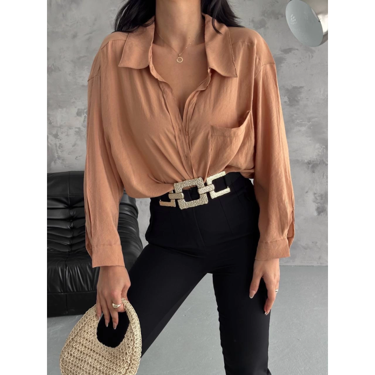 Modal oversize cepli gömlek Modal oversize cepli gömlek