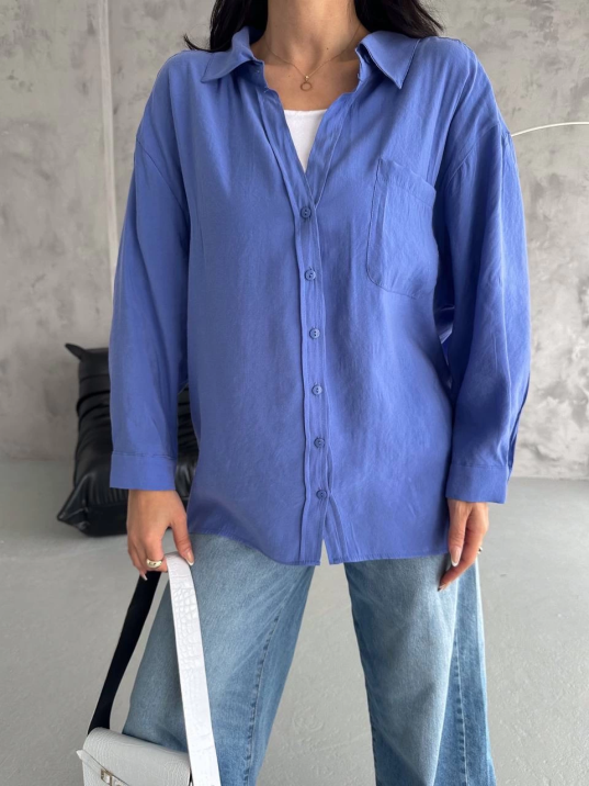 Modal oversize cepli gömlek Modal oversize cepli gömlek