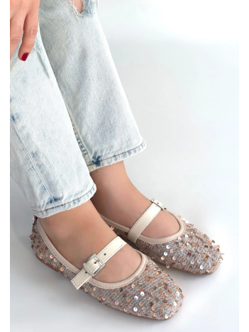 Moden Bej Süet Babae Ayakkabı