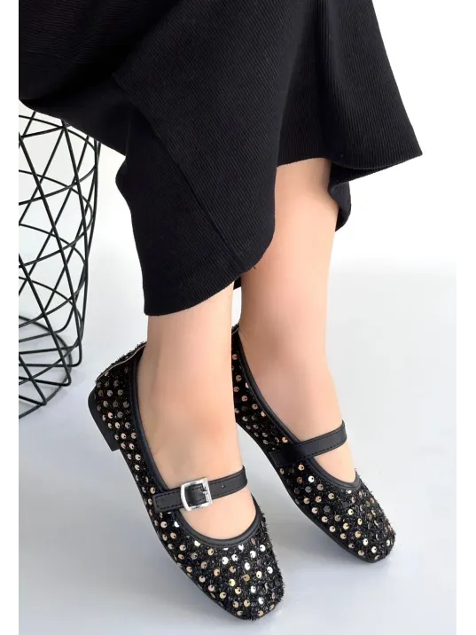 Moden Siyah Süet Babae Ayakkabı Moden Siyah Süet Babae Ayakkabı