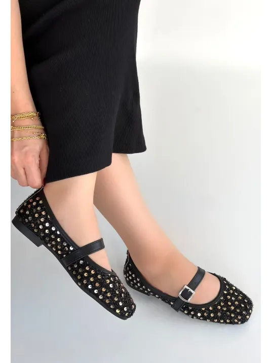 Moden Siyah Süet Babae Ayakkabı Moden Siyah Süet Babae Ayakkabı