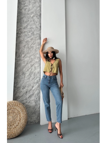 Mom fit bıyık kar yıkama jeans pantolon koyu mavi d2006 Mom fit bıyık kar yıkama jeans pantolon koyu mavi d2006