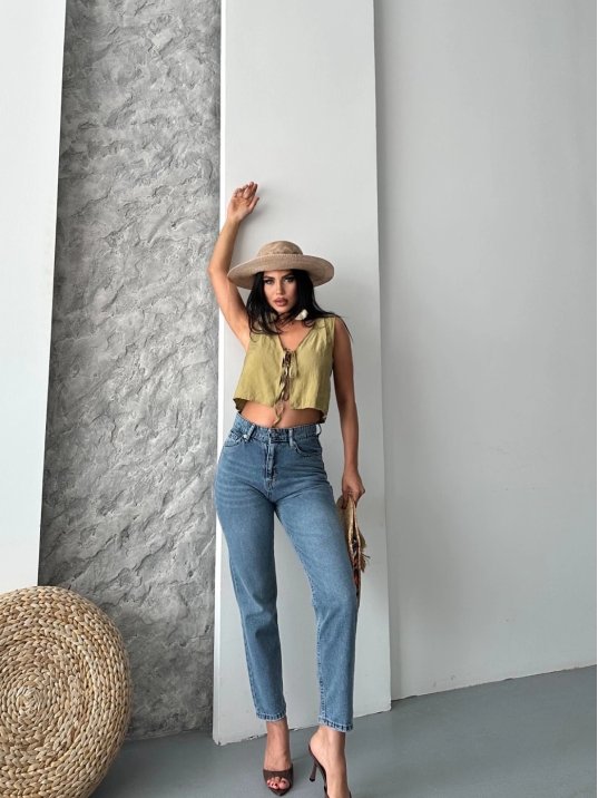 Mom fit bıyık kar yıkama jeans pantolon koyu mavi d2006 Mom fit bıyık kar yıkama jeans pantolon koyu mavi d2006