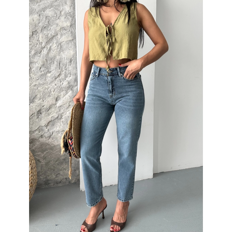 Mom fit bıyık kar yıkama jeans pantolon koyu mavi d2006 Mom fit bıyık kar yıkama jeans pantolon koyu mavi d2006