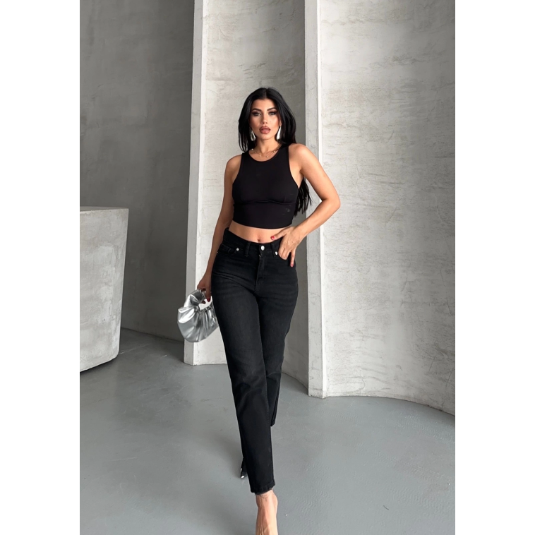 Mom fit enzim bıyıklı taş yıkama jeans pantolon siyah d2006 Mom fit enzim bıyıklı taş yıkama jeans pantolon siyah d2006