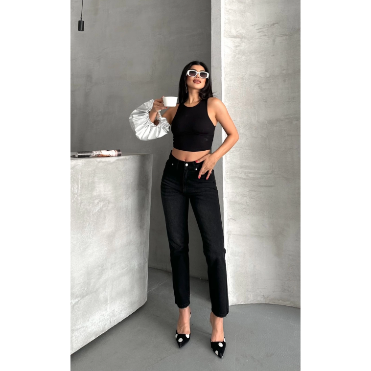 Mom fit enzim bıyıklı taş yıkama jeans pantolon siyah d2006 Mom fit enzim bıyıklı taş yıkama jeans pantolon siyah d2006