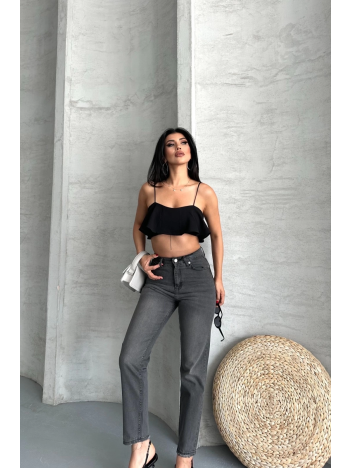 Mom fit enzim taş yıkama jeans pantolon füme d2006 Mom fit enzim taş yıkama jeans pantolon füme d2006