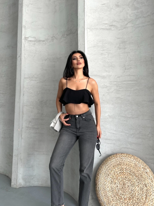 Mom fit enzim taş yıkama jeans pantolon füme d2006 Mom fit enzim taş yıkama jeans pantolon füme d2006