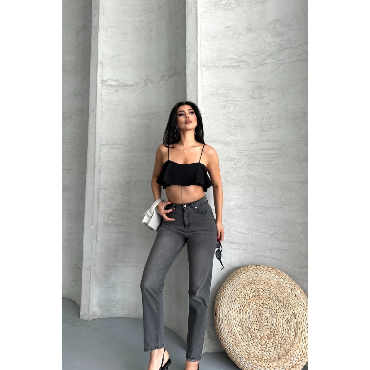 Mom fit enzim taş yıkama jeans pantolon füme d2006 Mom fit enzim taş yıkama jeans pantolon füme d2006