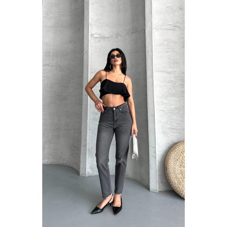 Mom fit enzim taş yıkama jeans pantolon füme d2006 Mom fit enzim taş yıkama jeans pantolon füme d2006