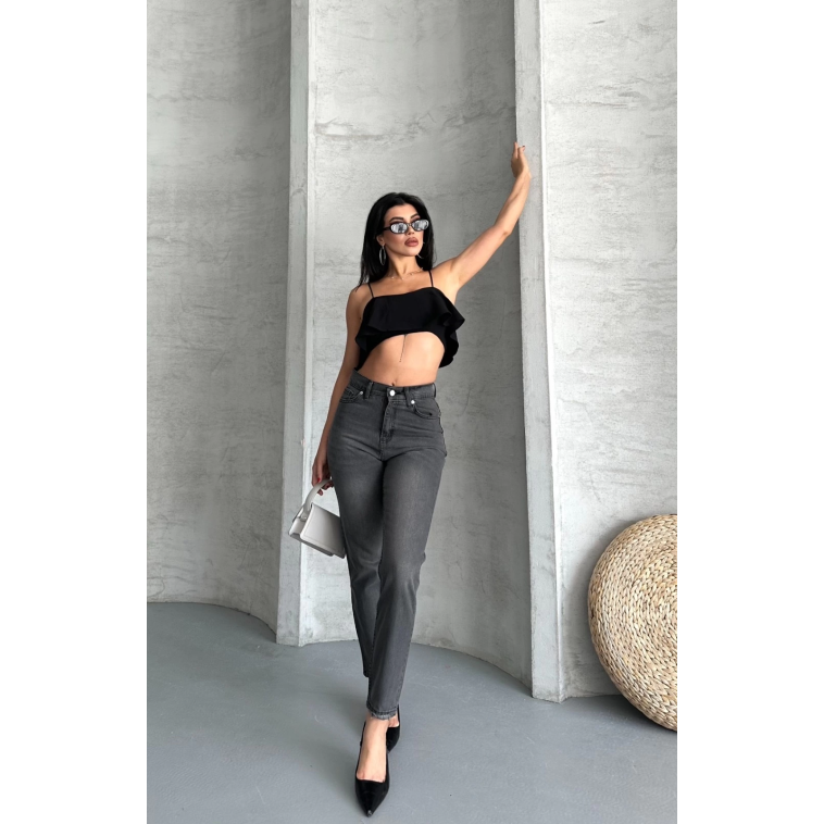 Mom fit enzim taş yıkama jeans pantolon füme d2006 Mom fit enzim taş yıkama jeans pantolon füme d2006
