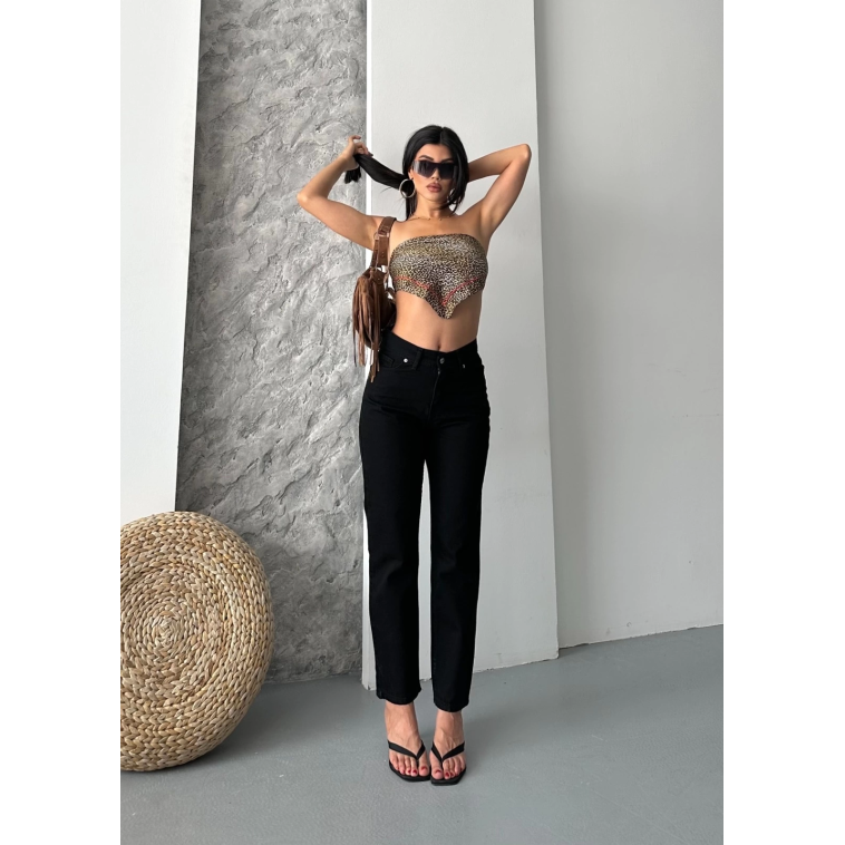 Mom fit enzim taş yıkama jeans pantolon siyah d2006 Mom fit enzim taş yıkama jeans pantolon siyah d2006