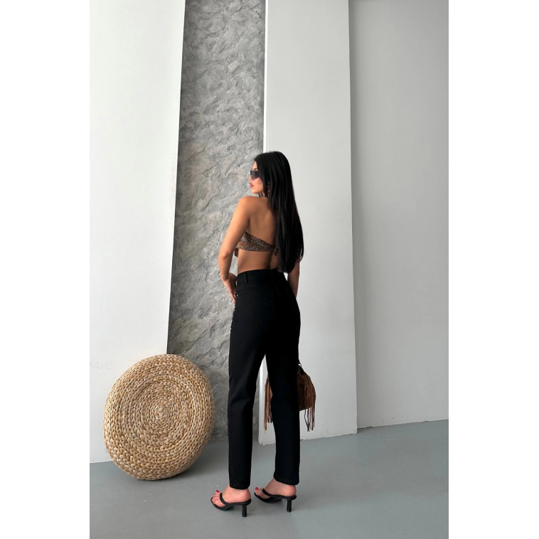 Mom fit enzim taş yıkama jeans pantolon siyah d2006 Mom fit enzim taş yıkama jeans pantolon siyah d2006