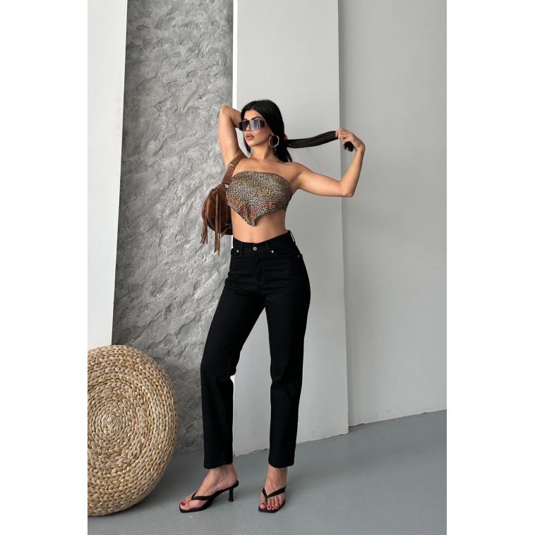 Mom fit enzim taş yıkama jeans pantolon siyah d2006 Mom fit enzim taş yıkama jeans pantolon siyah d2006