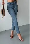 Mom Fit Kar Yıkama Bıyık Detaylı Jeans Pantolon D2006