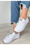 Monya Beyaz Cilt Bağcıklı Spor Ayakkabı
